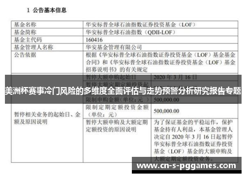 美洲杯赛事冷门风险的多维度全面评估与走势预警分析研究报告专题